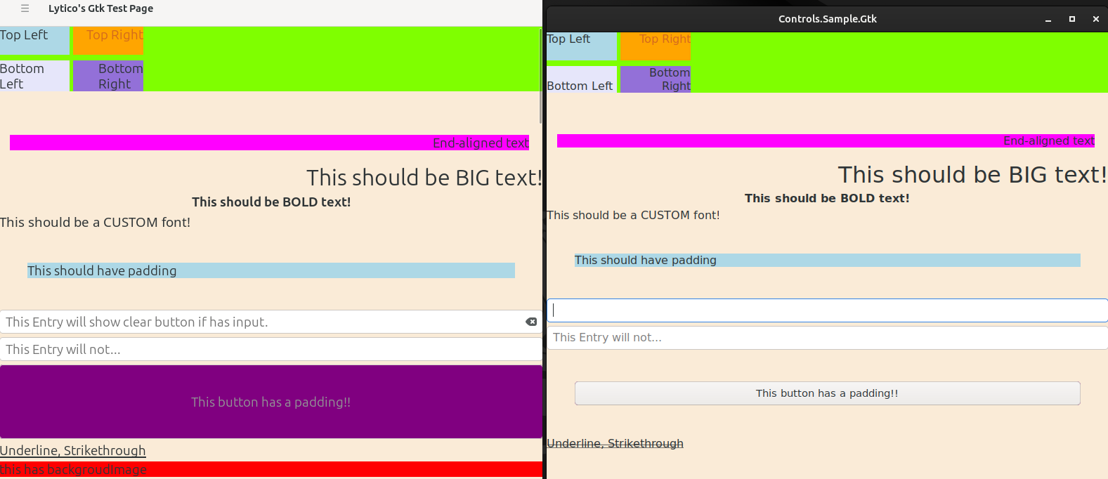 Comparision of Maui.Gtk (Gtk4) with maui-linux (Gtk3) page 1