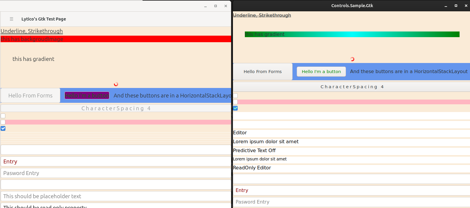 Comparision of Maui.Gtk (Gtk4) with maui-linux (Gtk3) page 2